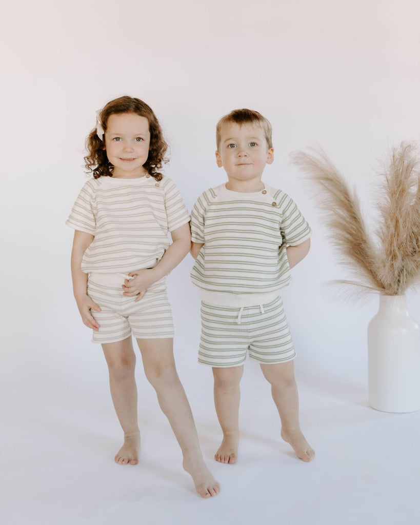 Organic Cotton Knit Stripe Short Set Sets Dear Hayden 