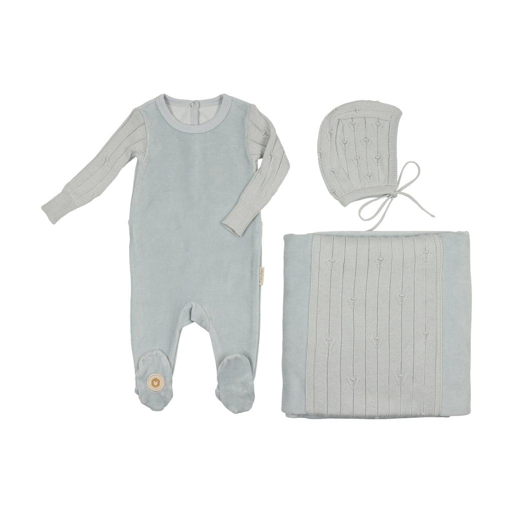 Luxe Texture Layette Set Layette Set Mon Tresor Bebe Blue Dawn 1m 