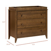 Sprout 3-Drawer Changer Dresser with Removable Changing Tray | Natural Walnut Changing Dressers Babyletto 