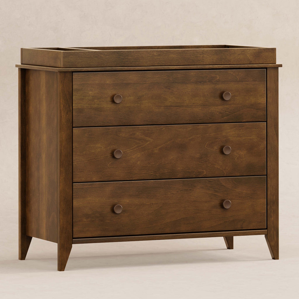 Sprout 3-Drawer Changer Dresser with Removable Changing Tray | Natural Walnut Changing Dressers Babyletto 