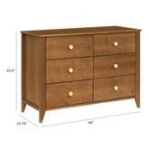 Sprout 6-Drawer Double Dresser | Chestnut / Natural Changing Dressers Babyletto 