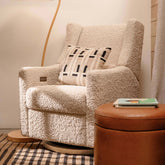 Kiwi Electronic Recliner and Swivel Glider in Teddy Loop with USB Port | Almond Teddy Rocking Chairs Babyletto 