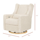 Kiwi Electronic Recliner and Swivel Glider in Teddy Loop with USB Port | Almond Teddy Rocking Chairs Babyletto 