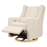 Kiwi Electronic Recliner and Swivel Glider in Teddy Loop with USB Port | Almond Teddy Rocking Chairs Babyletto 