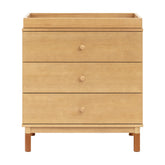 Gelato 3-Drawer Changer Dresser with Removable Changing Tray | Honey w/Vegan Tan Leather Feet Dressers Babyletto 