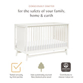 Peggy 3-in-1 Convertible Crib | Warm White Cribs & Toddler Beds Babyletto 