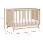 Peggy 3-in-1 Convertible Crib with Toddler Bed Conversion Kit | Taupe Cribs & Toddler Beds Babyletto 