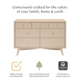 Palma 7-Drawer Assembled Double Dresser | Taupe Dressers Babyletto 