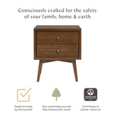 Palma Assembled Nightstand with USB Port | Natural Walnut Nightstands Babyletto 