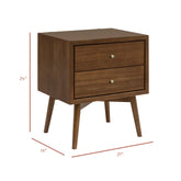 Palma Assembled Nightstand with USB Port | Natural Walnut Nightstands Babyletto 