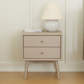 Palma Assembled Nightstand with USB Port | Taupe Nightstands Babyletto 