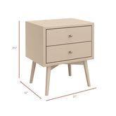 Palma Assembled Nightstand with USB Port | Taupe Nightstands Babyletto 