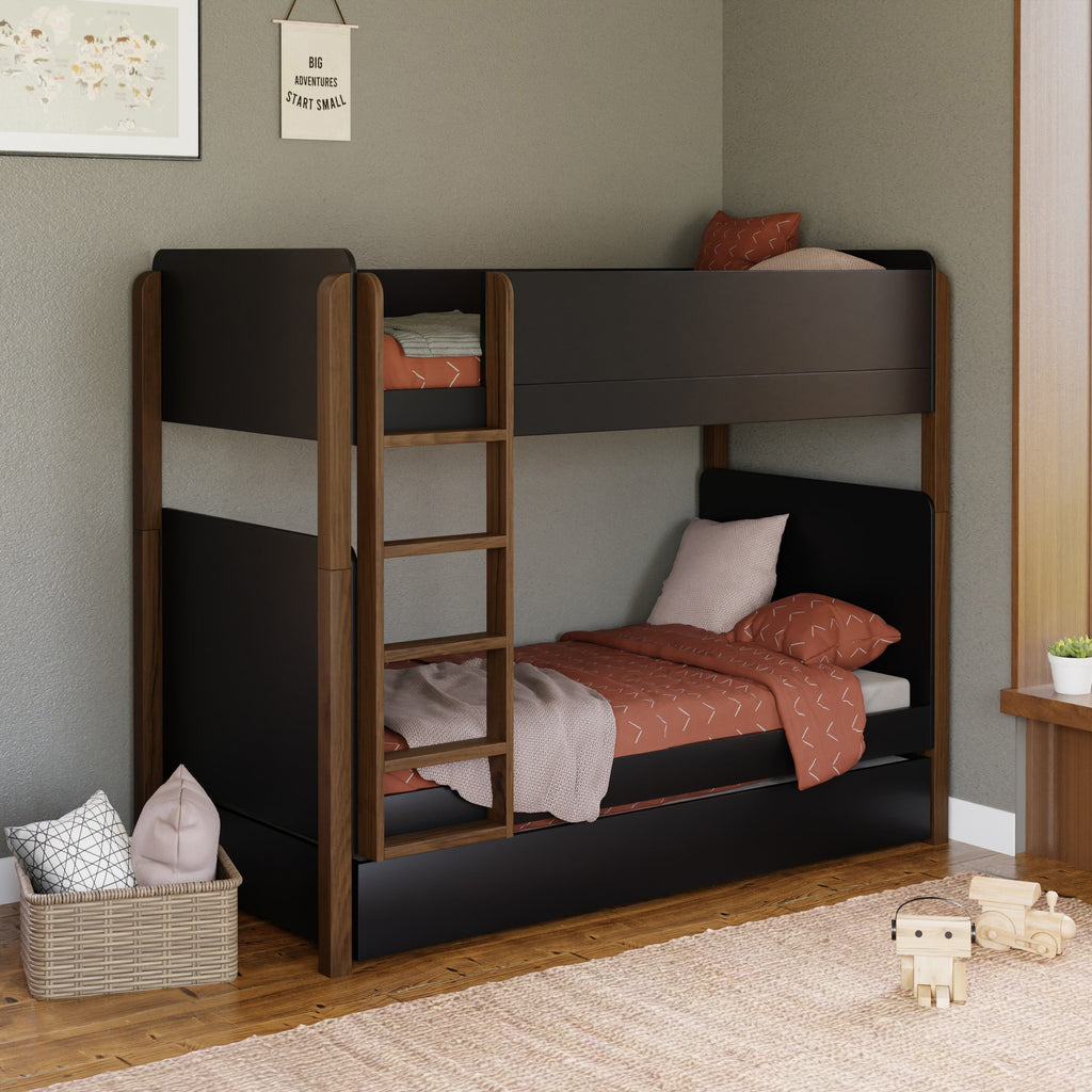 TipToe Bunk Bed | Black / Washed Natural Kids Beds Babyletto 