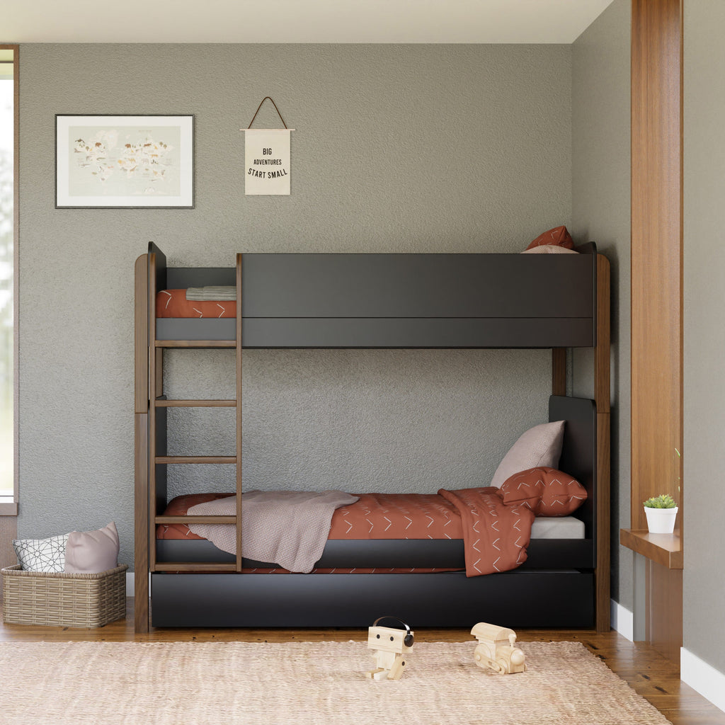 TipToe Bunk Bed | Black / Washed Natural Kids Beds Babyletto 