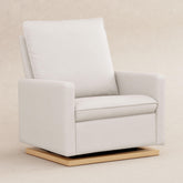 Cali Pillowback Chair and a Half Glider | Water Repellent & Stain Resistant | Cream Rocking Chairs Babyletto 