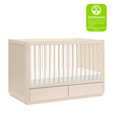 Bento 3-in-1 Convertible Storage Crib with Toddler Bed Conversion Kit | Washed Natural Cribs & Toddler Beds Babyletto 