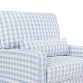 Crawford Pillowback Chair and a Half Comfort Swivel Glider | Blue Gingham Rocking Chairs NAMESAKE 