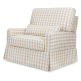 Crawford Pillowback Chair and a Half Comfort Swivel Glider | Tan Gingham Rocking Chairs NAMESAKE Tan Gingham M 