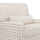 Crawford Pillowback Chair and a Half Comfort Swivel Glider | Tan Gingham Rocking Chairs NAMESAKE 