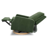 Crewe Electronic Recliner and Swivel Glider | Forest Green Velvet with Light Wood Base Rocking Chairs NAMESAKE 