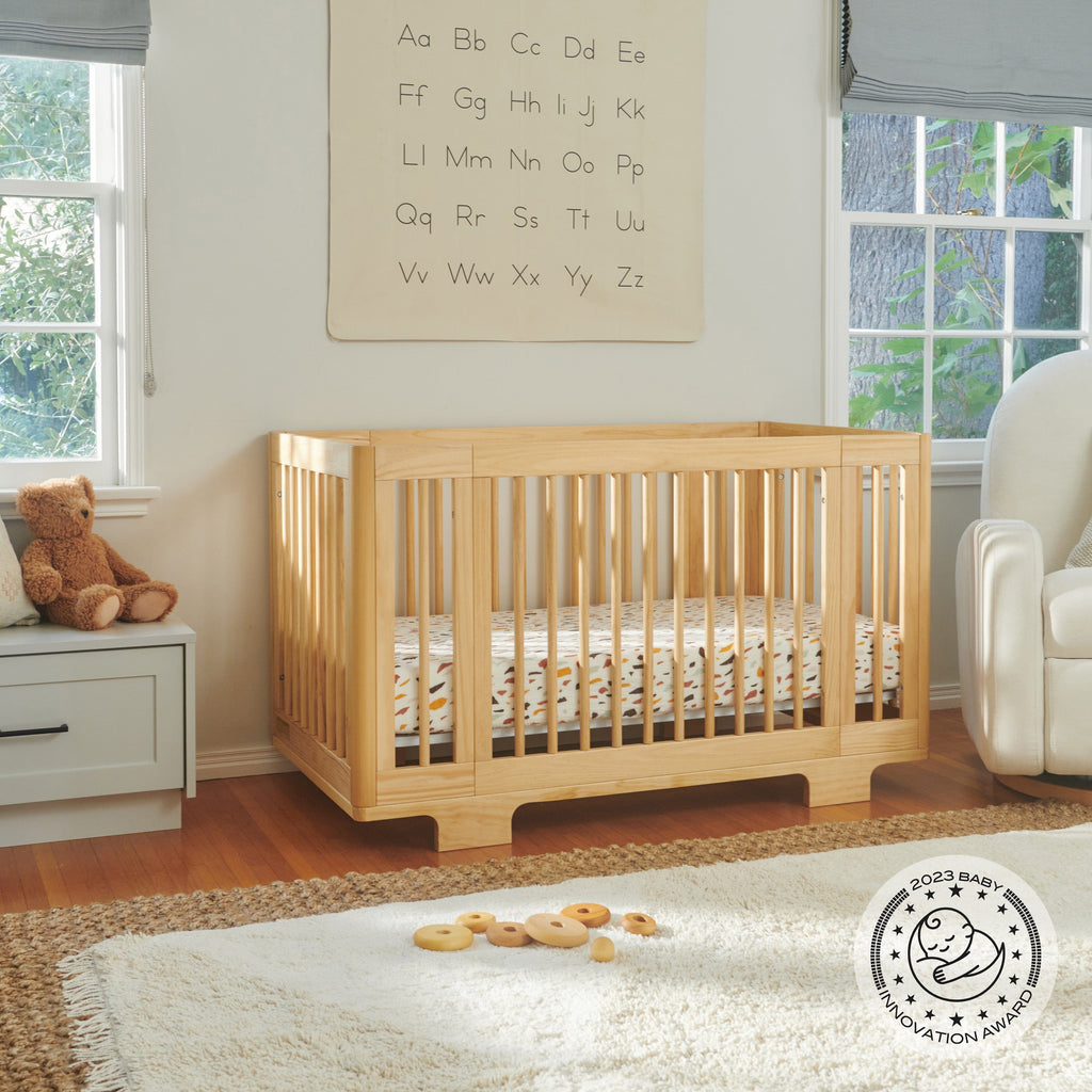 Yuzu 8-in-1 Convertible Crib with All-Stages Conversion Kits | Natural Cribs & Toddler Beds Babyletto 