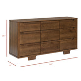 Yuzu 9-Drawer Assembled Dresser | Natural Walnut Dressers Babyletto 