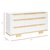 Yuzu 9-Drawer Assembled Dresser | White/Natural Dressers Babyletto 