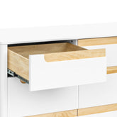 Yuzu 9-Drawer Assembled Dresser | White/Natural Dressers Babyletto 