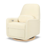 Arc Electronic Recliner and Swivel Glider in Velvet Checker with USB port | Ivory Velvet Checker w/Light Wood Base Rocking Chairs Ubabub Ivory Velvet Checker with Light Wood Base L 