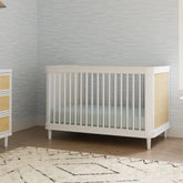 Marin with Cane 3-in-1 Convertible Crib | Warm White Cribs & Toddler Beds Namesake 