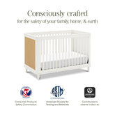 Marin with Cane 3-in-1 Convertible Crib | Warm White Cribs & Toddler Beds Namesake 