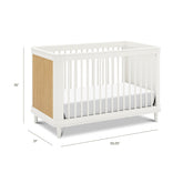 Marin with Cane 3-in-1 Convertible Crib | Warm White Cribs & Toddler Beds Namesake 