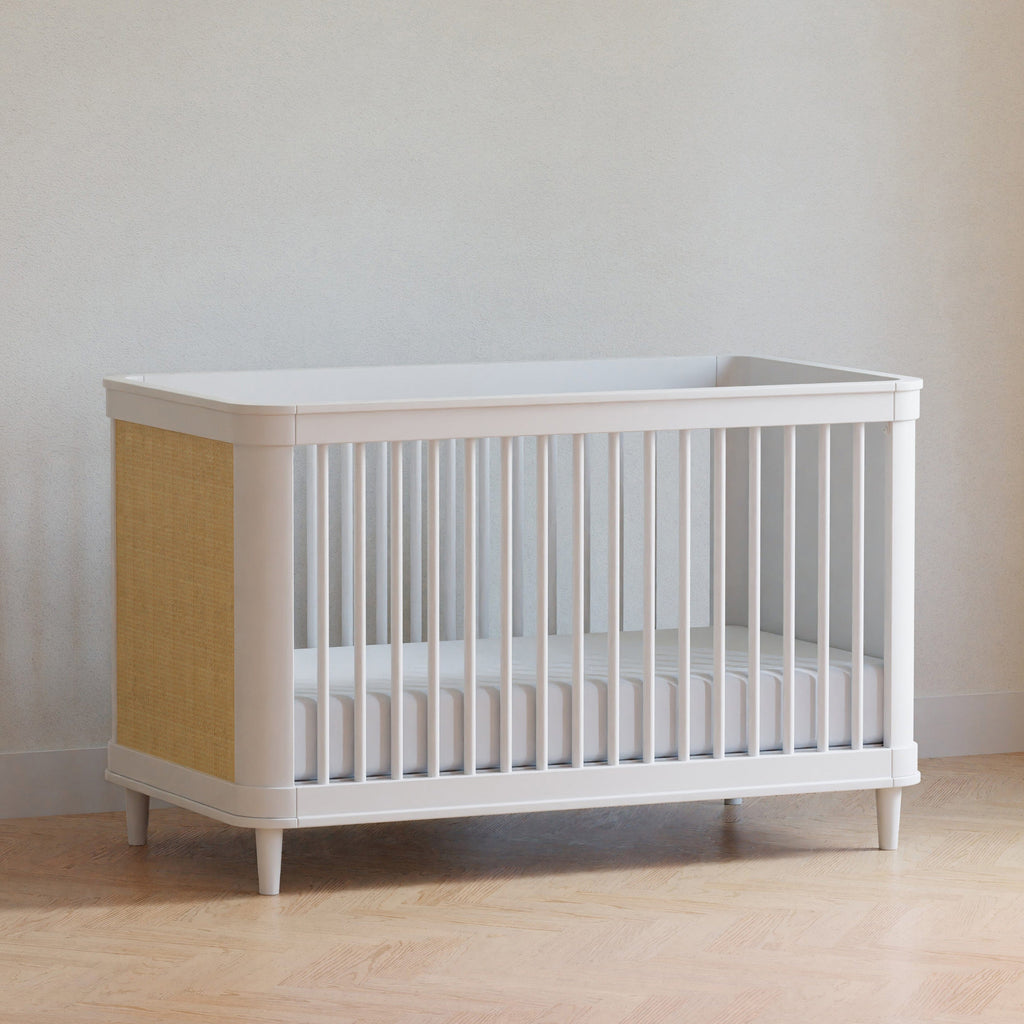 Marin with Cane 3-in-1 Convertible Crib | Warm White Cribs & Toddler Beds Namesake 