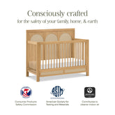 Eloise 4-in-1 Convertible Crib | Honey & Performance Sand Eco-Weave Cribs & Toddler Beds NAMESAKE 