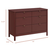 Bondi 6-Drawer Assembled Dresser | Crimson Dressers Babyletto 