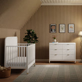 Brimsley Tambour 4-in-1 Convertible Crib | Warm White Cribs & Toddler Beds NAMESAKE 