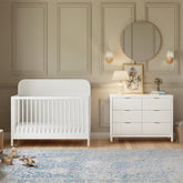 Brimsley Tambour 4-in-1 Convertible Crib | Warm White Cribs & Toddler Beds NAMESAKE 