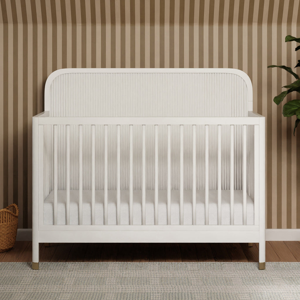 Brimsley Tambour 4-in-1 Convertible Crib | Warm White Cribs & Toddler Beds NAMESAKE 