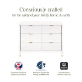 Brimsley Tambour 6-Drawer Assembled Dresser | Warm White Changing Dressers NAMESAKE 