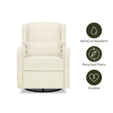 Devon Recliner and Swivel Glider | Performance Ivory Eco-Basketweave Rocking Chairs NAMESAKE 