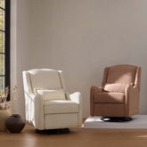 Devon Recliner and Swivel Glider | Performance Dusty Rose Eco-Basketweave Rocking Chairs NAMESAKE 