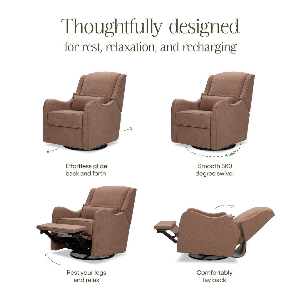 Devon Recliner and Swivel Glider | Performance Dusty Rose Eco-Basketweave Rocking Chairs NAMESAKE 