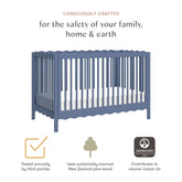 Swell 4-in-1 Convertible Crib with Toddler Bed Conversion Kit | Cove Blue Cribs & Toddler Beds Babyletto 