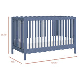 Swell 4-in-1 Convertible Crib with Toddler Bed Conversion Kit | Cove Blue Cribs & Toddler Beds Babyletto 