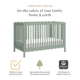 Swell 4-in-1 Convertible Crib with Toddler Bed Conversion Kit | Light Sage Cribs & Toddler Beds Babyletto 