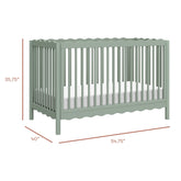 Swell 4-in-1 Convertible Crib with Toddler Bed Conversion Kit | Light Sage Cribs & Toddler Beds Babyletto 