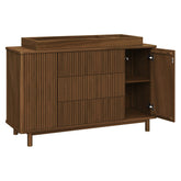 Pogo Tambour Assembled Dresser | Natural Walnut Dressers Babyletto 