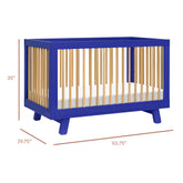 Hudson 3-in-1 Convertible Crib with Toddler Bed Conversion Kit | Colbalt and Honey Cribs & Toddler Beds Babyletto 