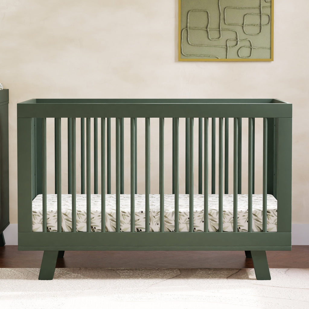 Hudson 3-in-1 Convertible Crib with Toddler Bed Conversion Kit | Forest Green Cribs & Toddler Beds Babyletto 