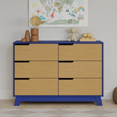 Hudson 6-Drawer Assembled Double Dresser | Cobalt and Honey Dressers Babyletto 